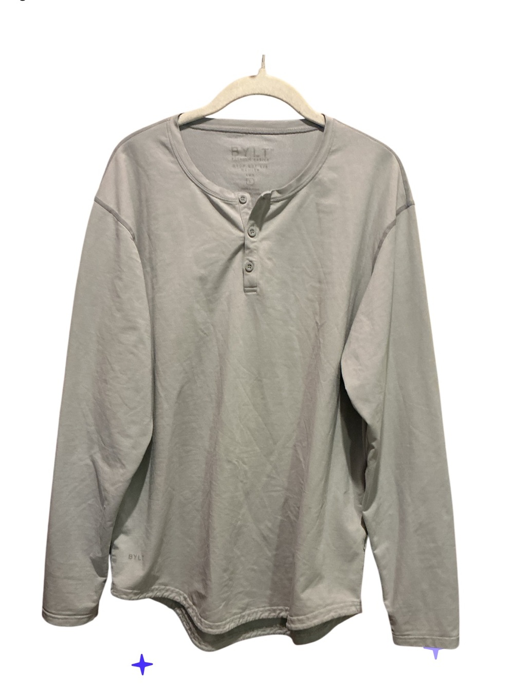 BYLT Basics Men’s LongSleeve Henley/ Lux